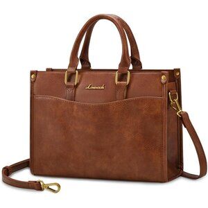 Women Brown PU Leather Shoulder Satchel Bag Crossbody Top Handle Tote Bags